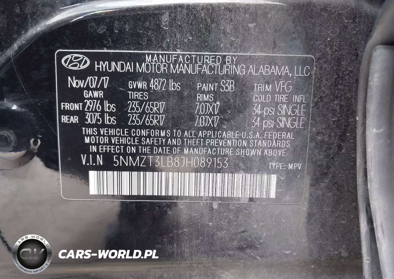 2018 Hyundai Santa Fe Sport 2.4L VIN:5NMZT3LB8JH089153 - 9