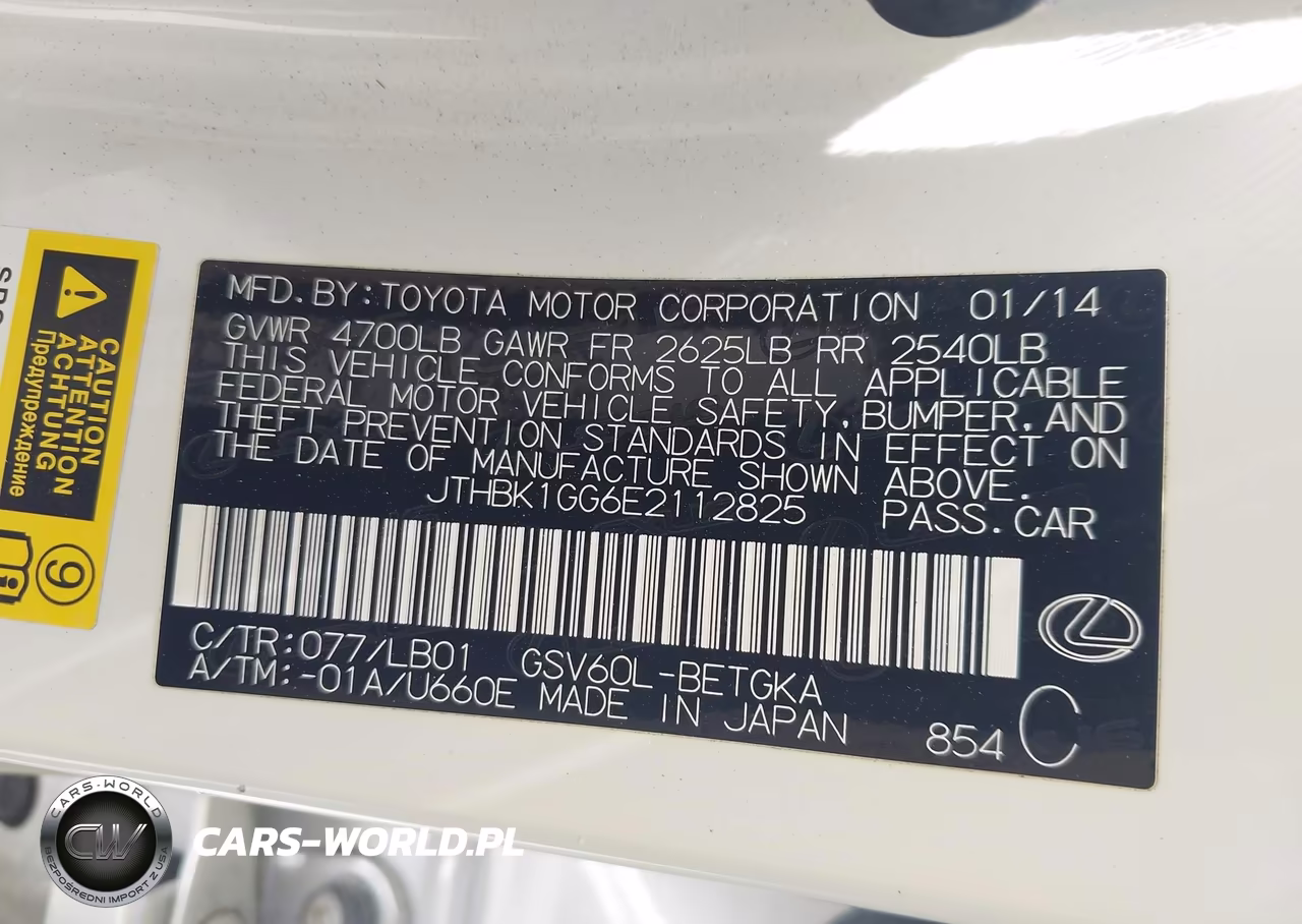 2014 Lexus Es 350 VIN:JTHBK1GG6E2112825 - 9