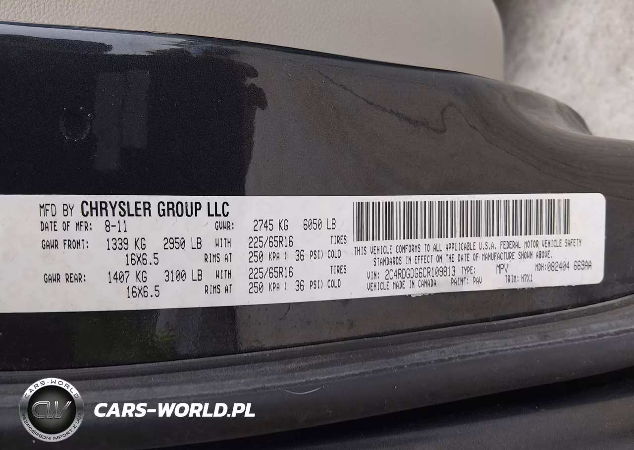 2012 Dodge Grand Caravan Crew VIN:2C4RDGDG6CR109813 - 9