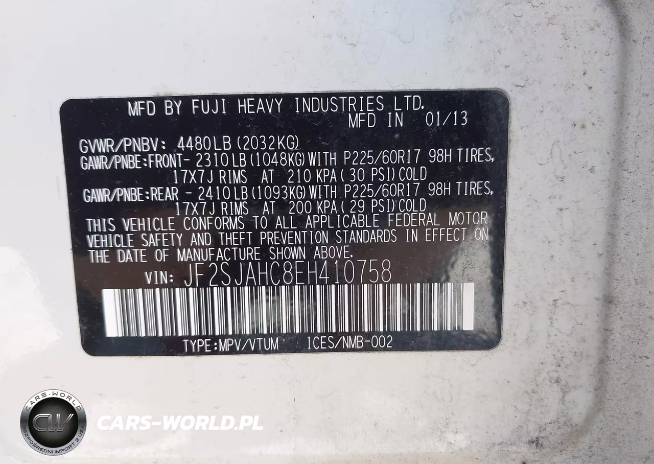 2014 Subaru Forester 2.5I Limited VIN:JF2SJAHC8EH410758 - 9