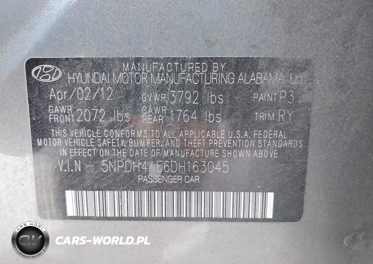 2013 Hyundai Elantra Limited VIN:5NPDH4AE6DH163045 - 9