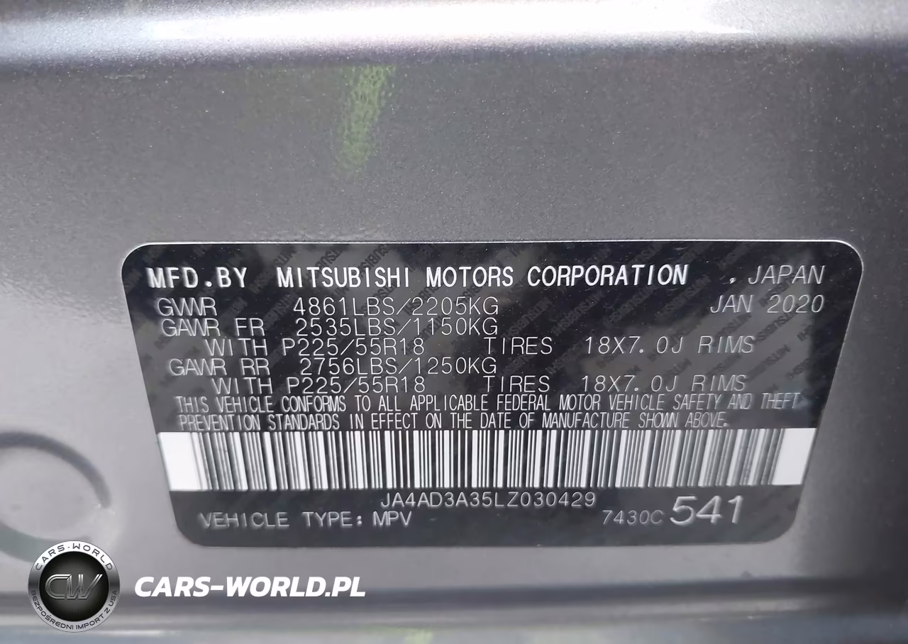 2020 Mitsubishi Outlander Sel 2.4 VIN:JA4AD3A35LZ030429 - 9