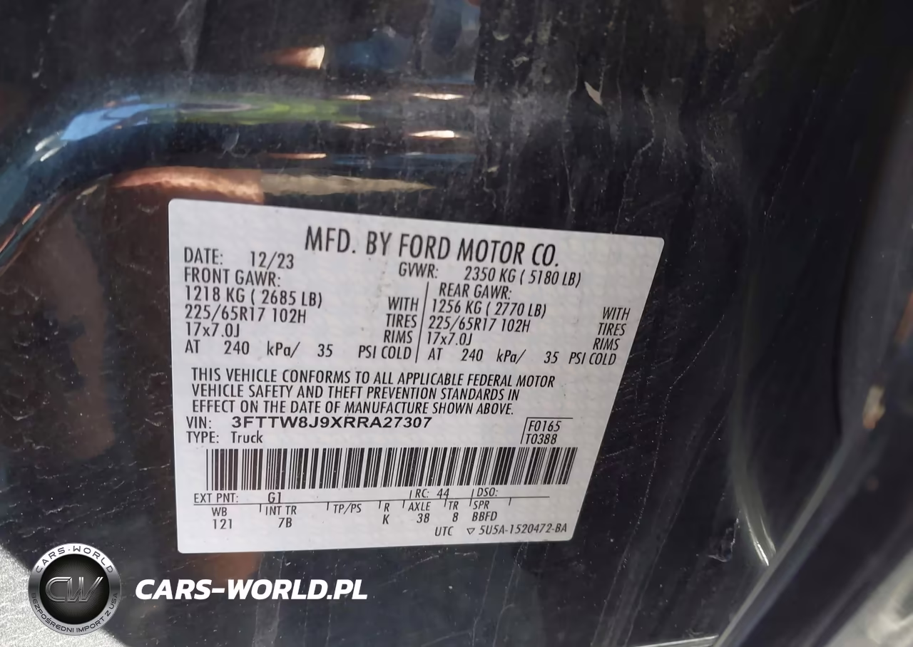 2024 Ford Maverick Xlt VIN:3FTTW8J9XRRA27307 - 9