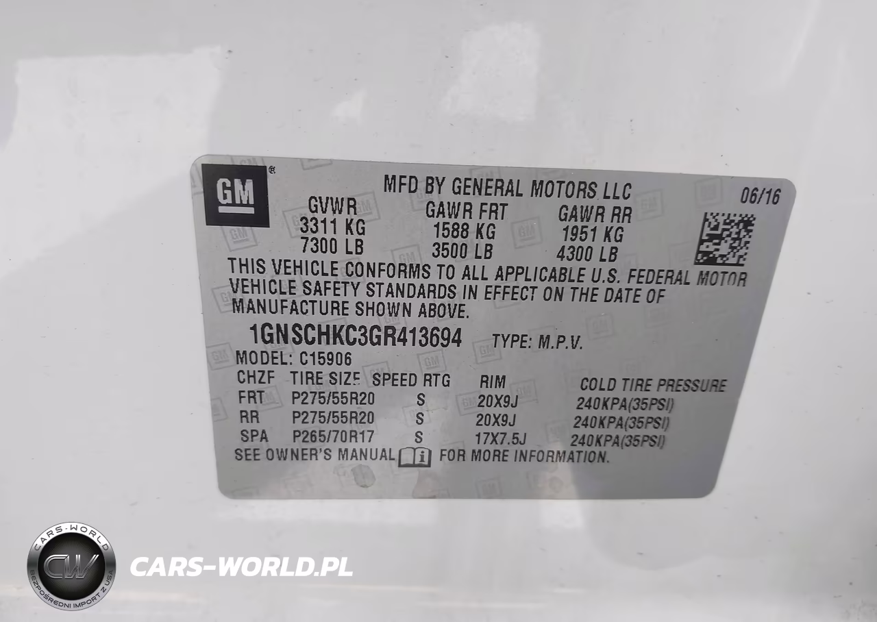 2016 Chevrolet Suburban Lt VIN:1GNSCHKC3GR413694 - 9