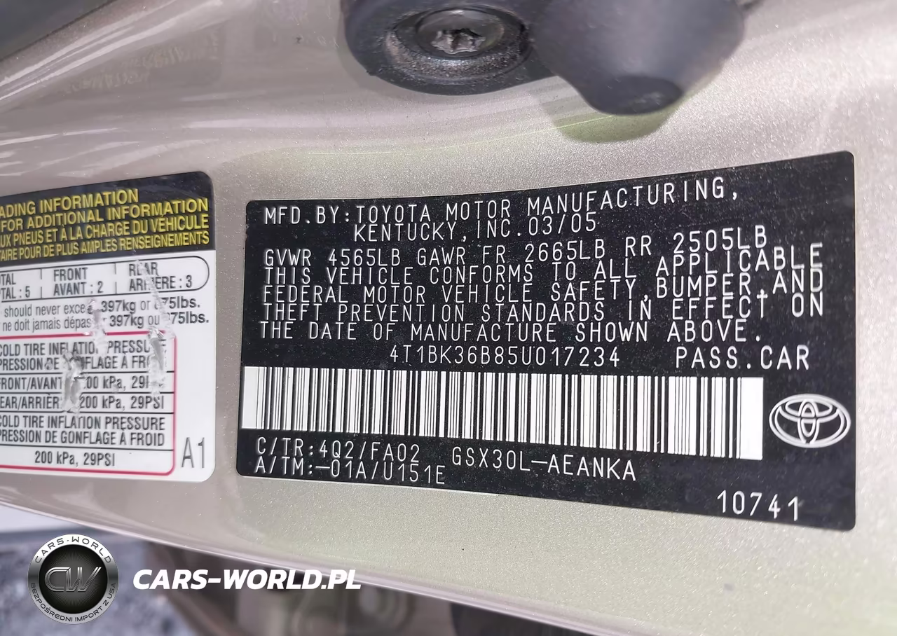 2005 Toyota Avalon Xl VIN:4T1BK36B85U017234 - 9