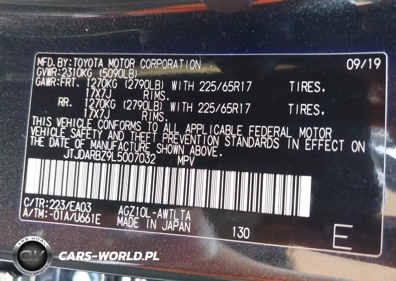 2020 Lexus Nx 300 VIN:JTJDARBZ9L5007032 - 9