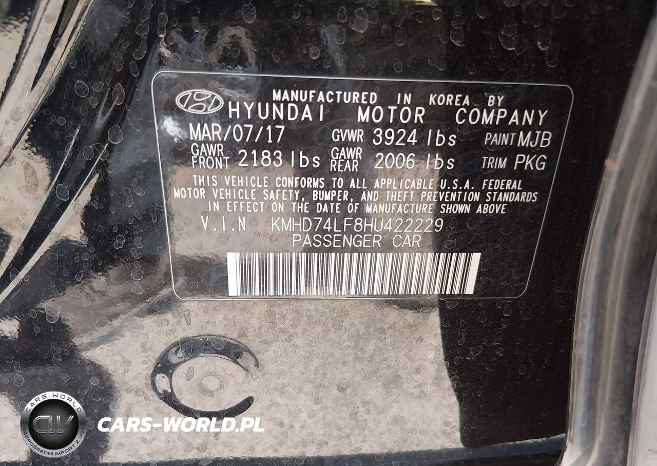 2017 Hyundai Elantra Se VIN:KMHD74LF8HU422229 - 9
