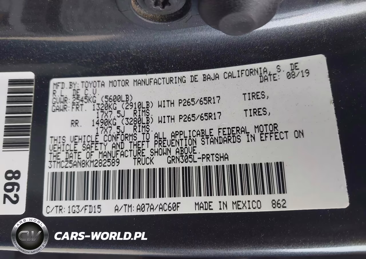 2019 Toyota Tacoma Trd Sport VIN:3TMCZ5AN8KM282589 - 9