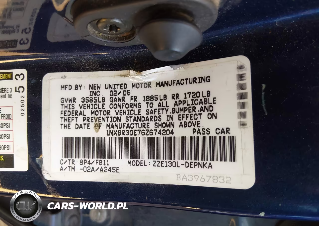 2006 Toyota Corolla Le VIN:1NXBR30E76Z674204 - 9