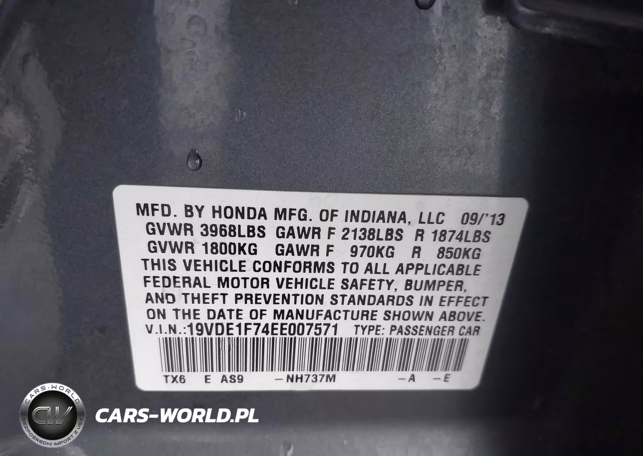 2014 Acura Ilx 2.0L VIN:19VDE1F74EE007571 - 9