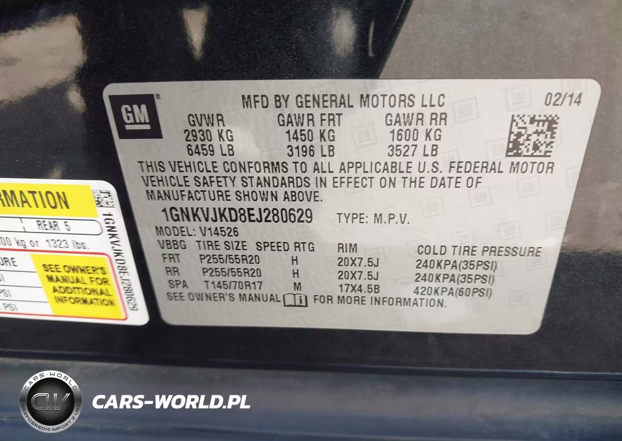 2014 Chevrolet Traverse Ltz VIN:1GNKVJKD8EJ280629 - 9