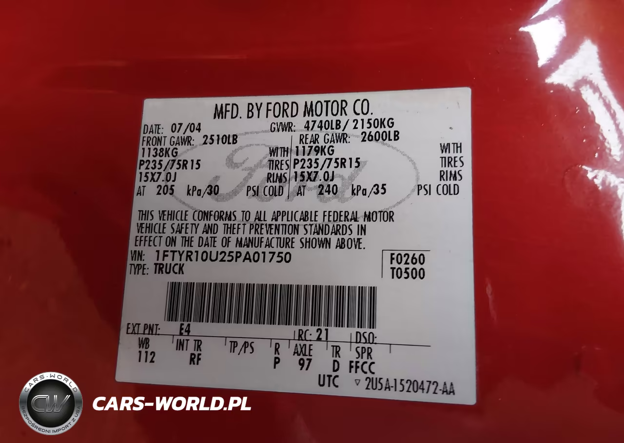 2005 Ford Ranger Edge-Stx-Xl-Xls-Xlt VIN:1FTYR10U25PA01750 - 9