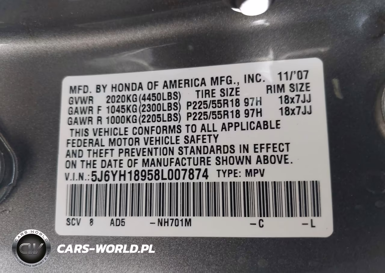 2008 Honda Element Sc VIN:5J6YH18958L007874 - 9