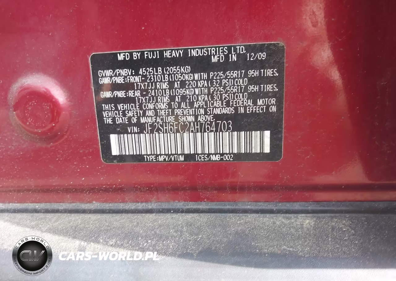 2010 Subaru Forester 2.5Xt Limited VIN:JF2SH6FC2AH764703 - 9