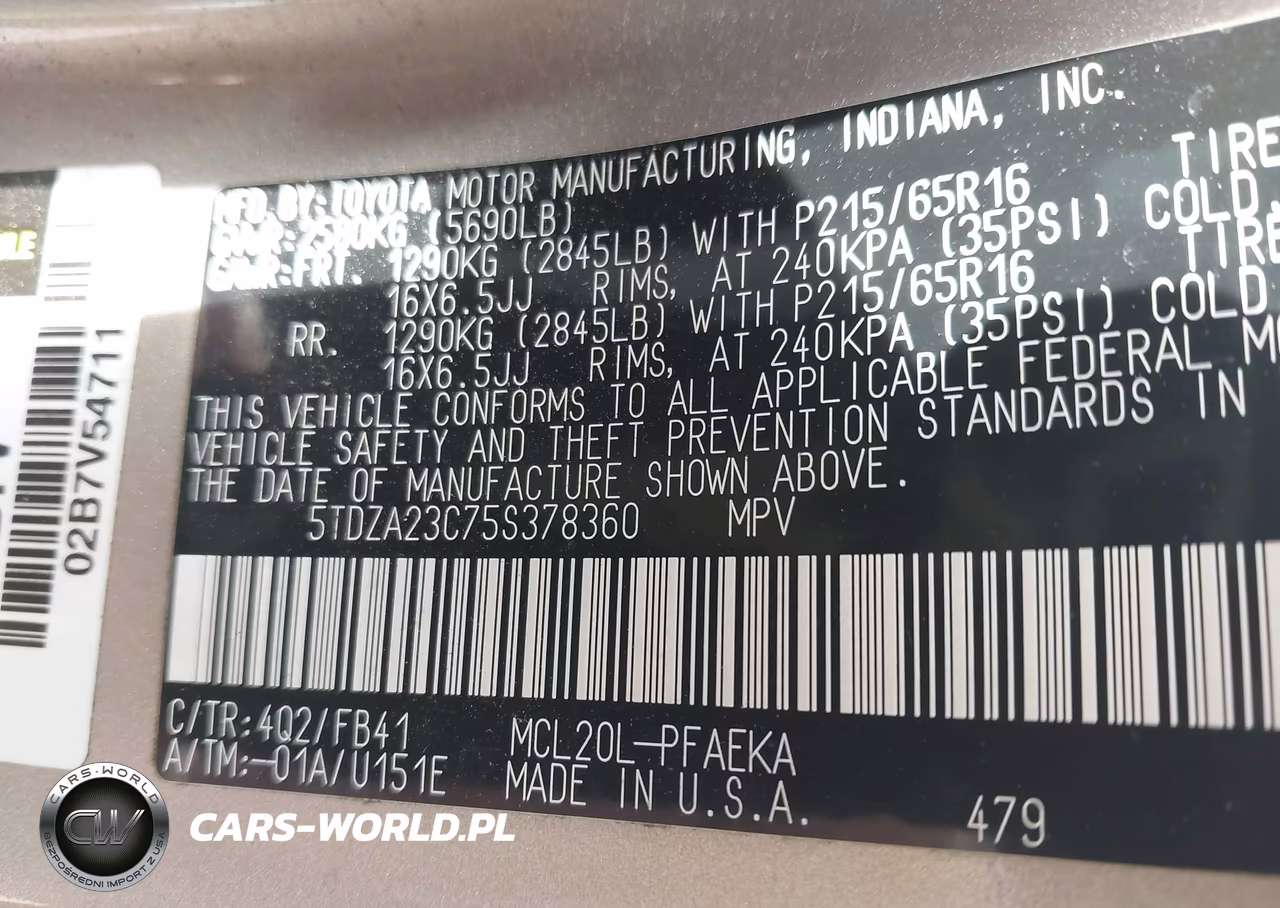 2005 Toyota Sienna Le VIN:5TDZA23C75S378360 - 9