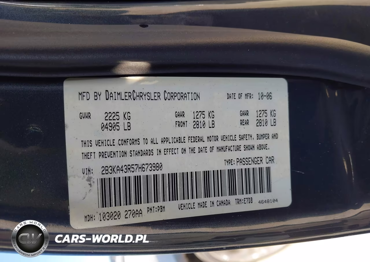 2007 Dodge Charger VIN:2B3KA43R57H673980 - 9