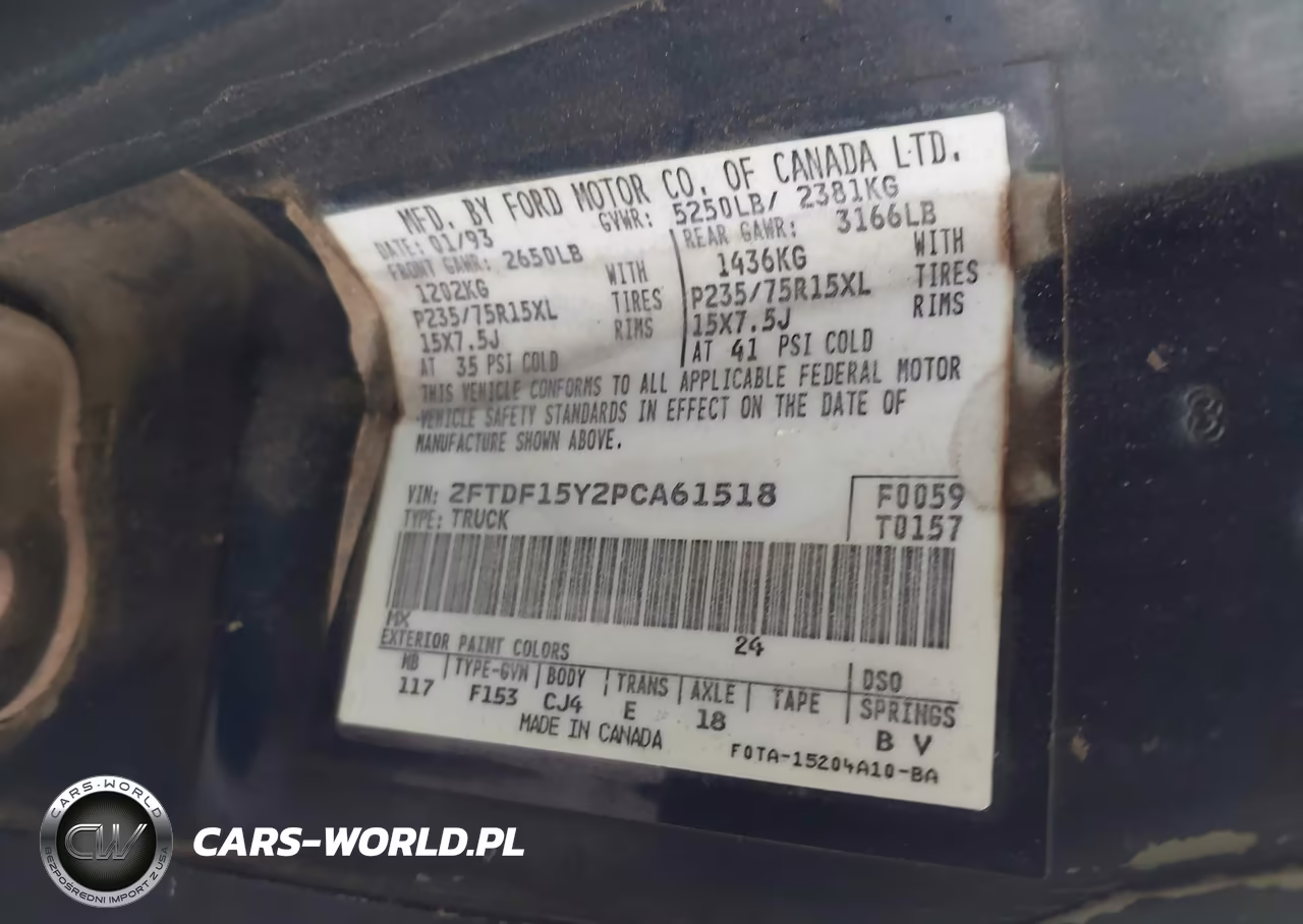 1993 Ford F150 VIN:2FTDF15Y2PCA61518 - 9