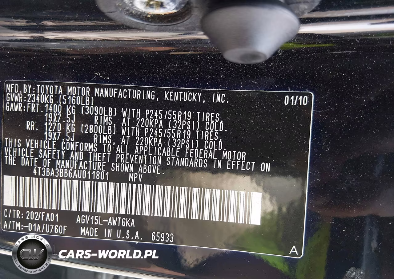 2010 Toyota Venza VIN:4T3BA3BB6AU011801 - 9