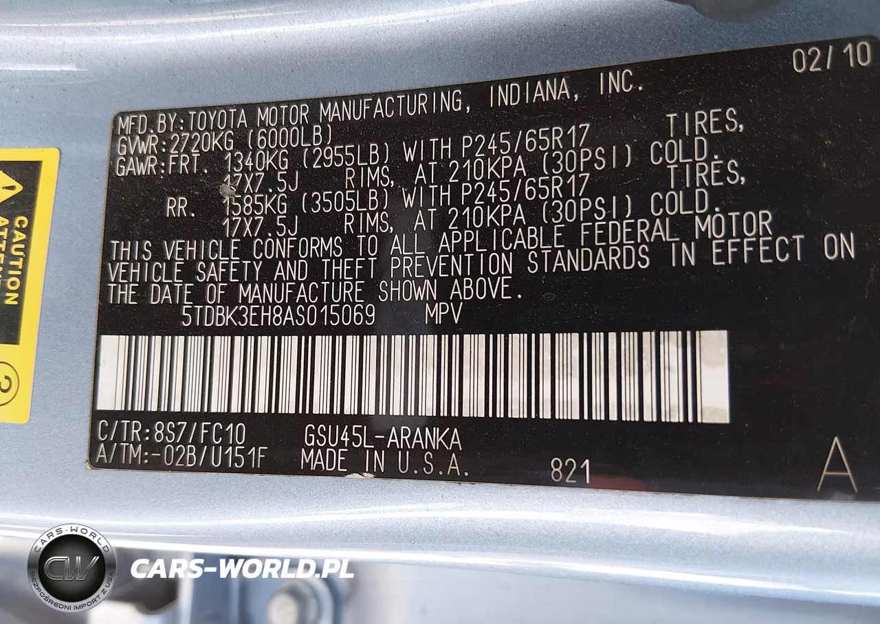 2010 Toyota Highlander Base V6 VIN:5TDBK3EH8AS015069 - 9