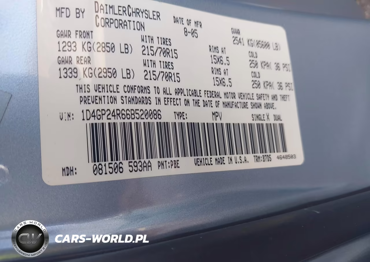 2006 Dodge Grand Caravan Se VIN:1D4GP24R66B520086 - 9