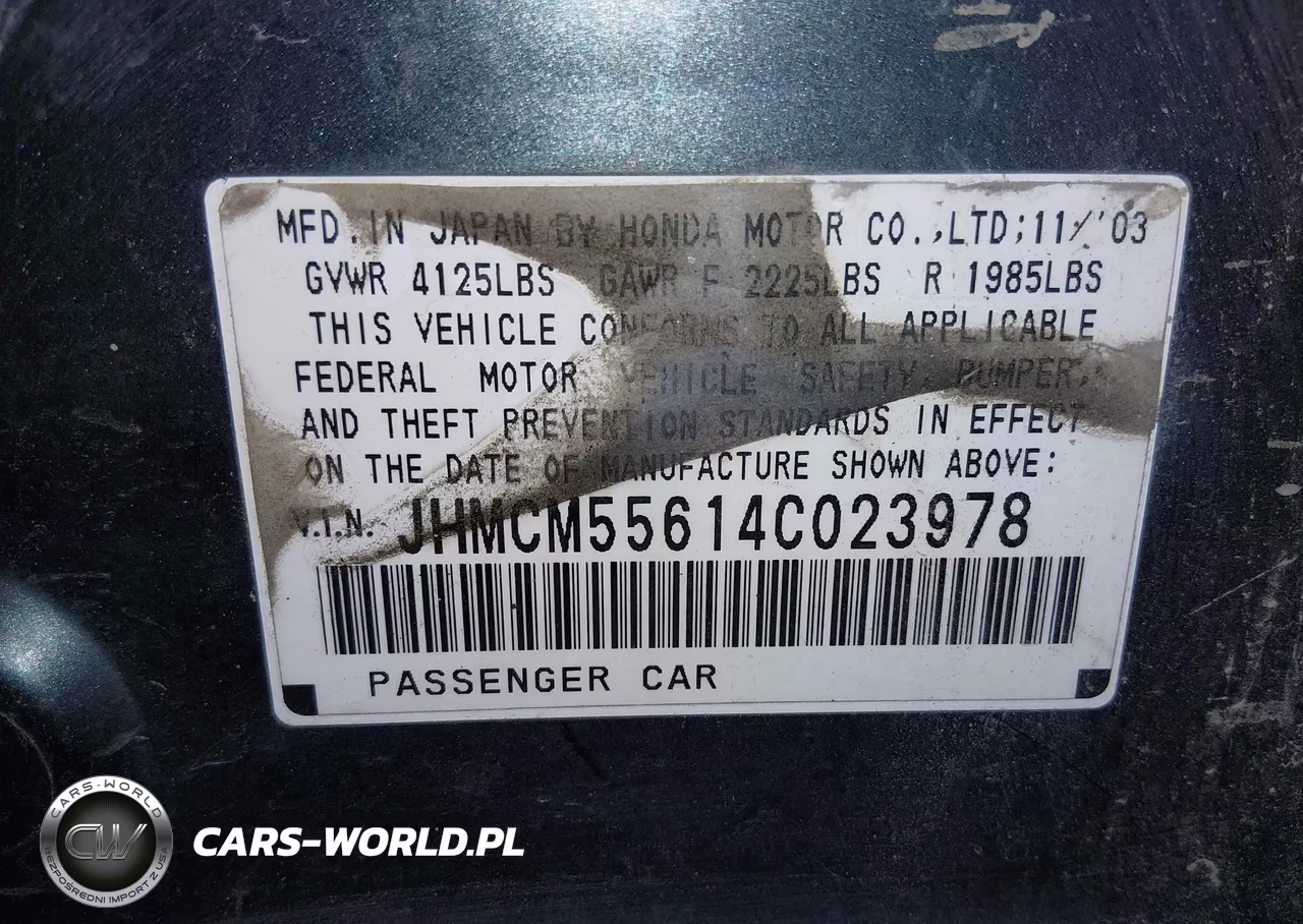 2004 Honda Accord 2.4 Ex VIN:JHMCM55614C023978 - 9