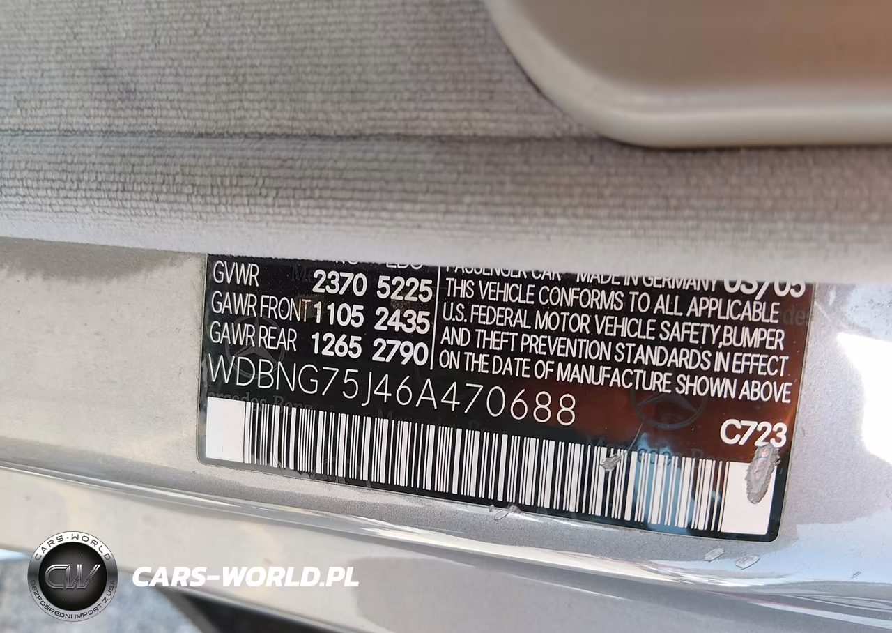2006 Mercedes-Benz S 500 VIN:WDBNG75J46A470688 - 9