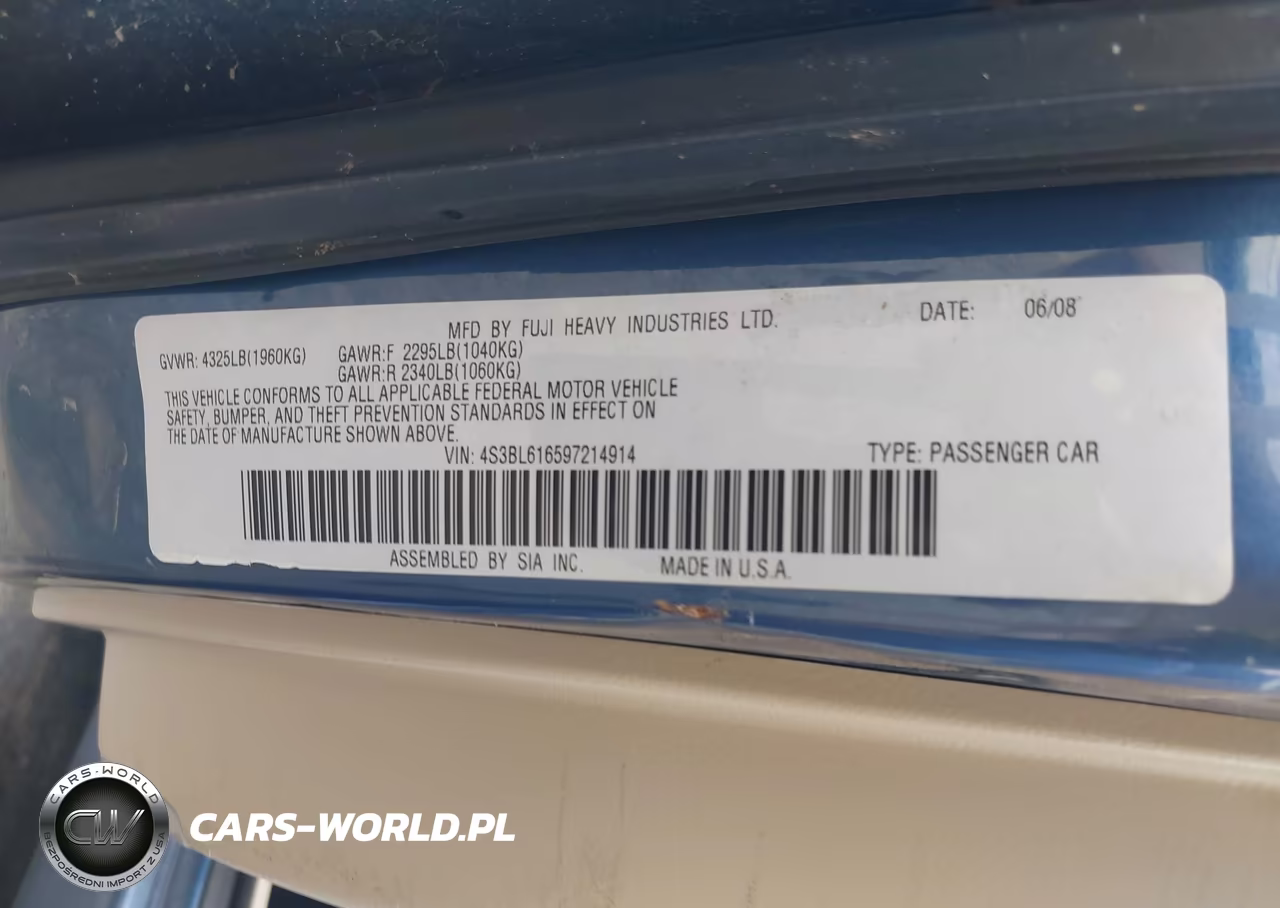 2009 Subaru Legacy 2.5I VIN:4S3BL616597214914 - 9