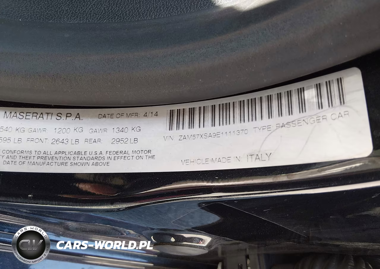 2014 Maserati Ghibli VIN:ZAM57XSA9E1111370 - 9