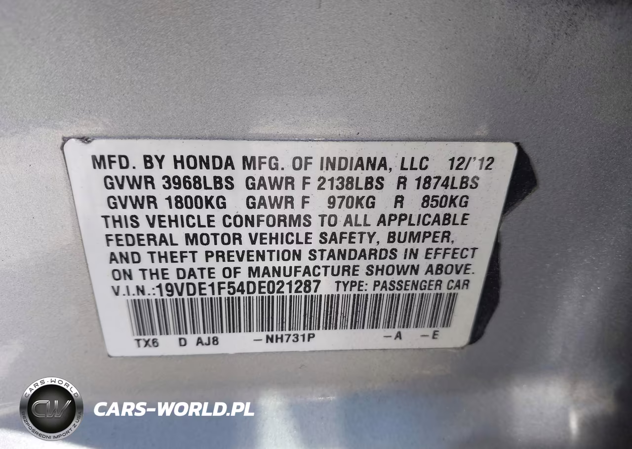 2013 Acura Ilx 2.0L VIN:19VDE1F54DE021287 - 9