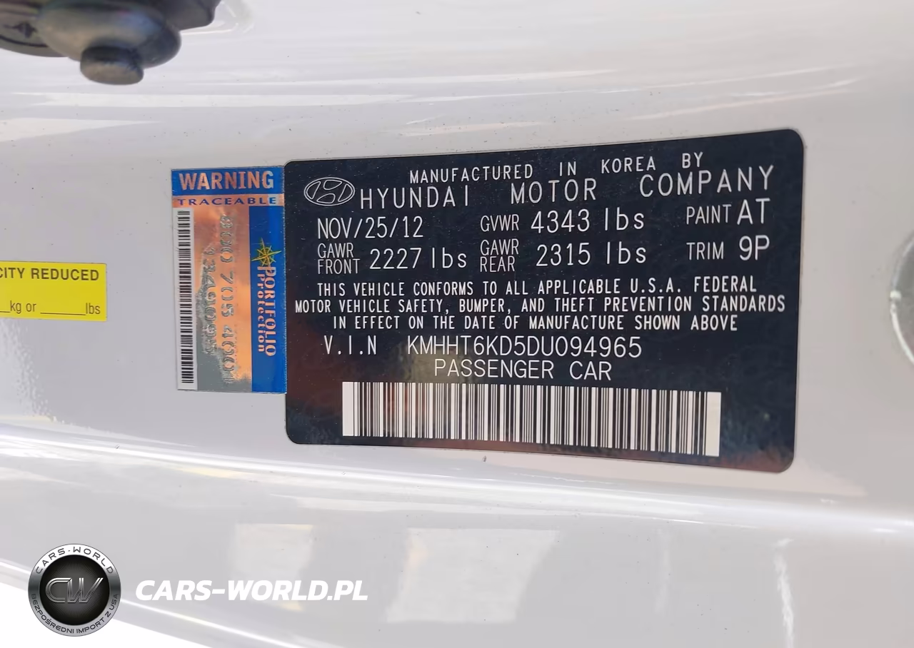 2013 Hyundai Genesis 2.0T VIN:KMHHT6KD5DU094965 - 9