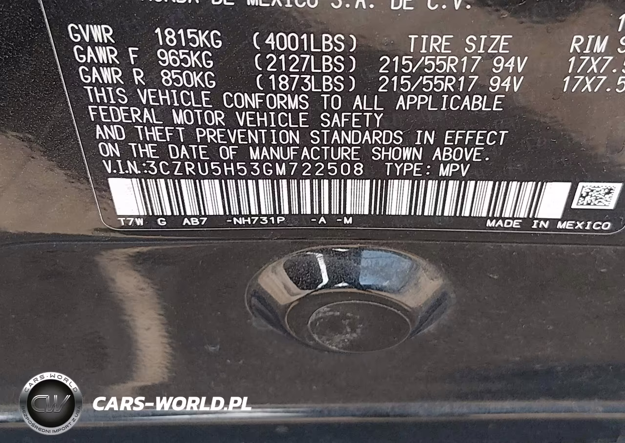 2016 Honda Hr-V Ex VIN:3CZRU5H53GM722508 - 9