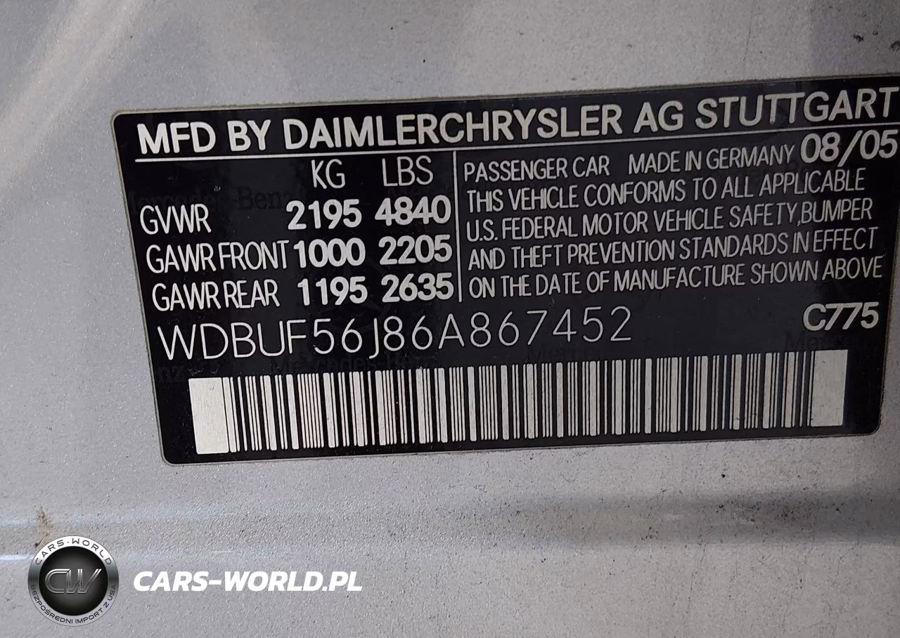 2006 Mercedes-Benz E-Class 3.5L VIN:WDBUF56J86A867452 - 9