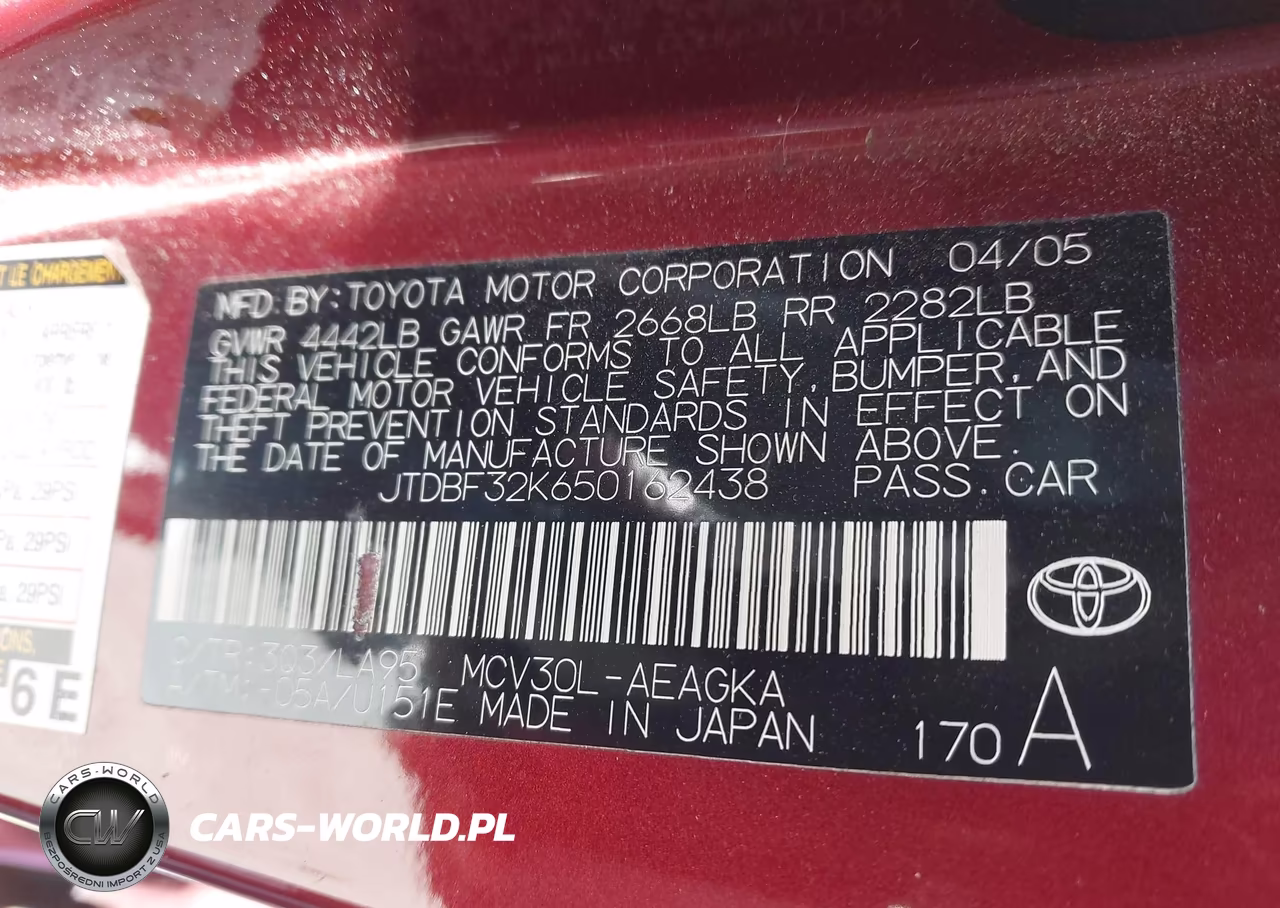 2005 Toyota Camry Xle V6 VIN:JTDBF32K650162438 - 9