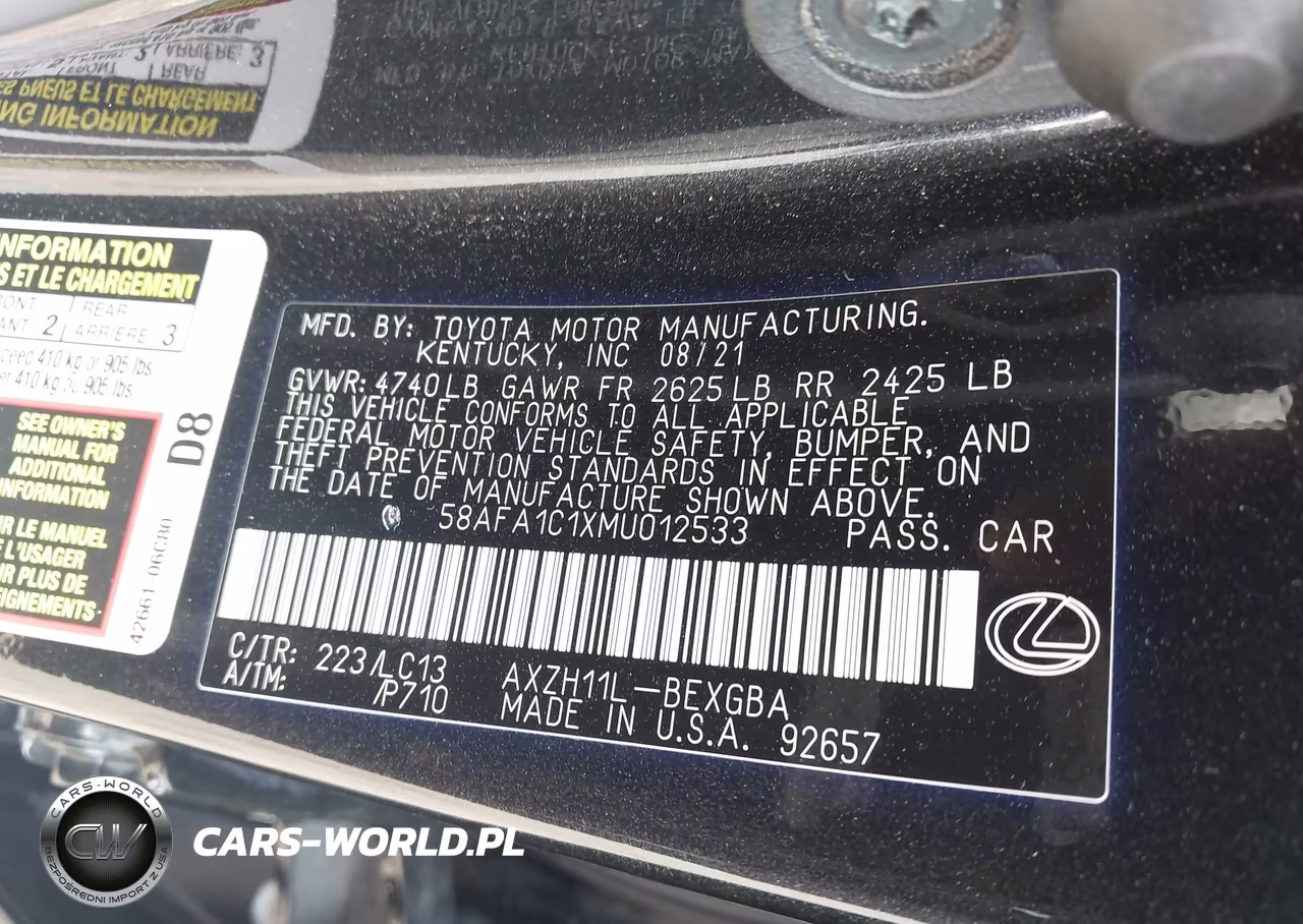 2021 Lexus Es 300H Ultra Luxury VIN:58AFA1C1XMU012533 - 9