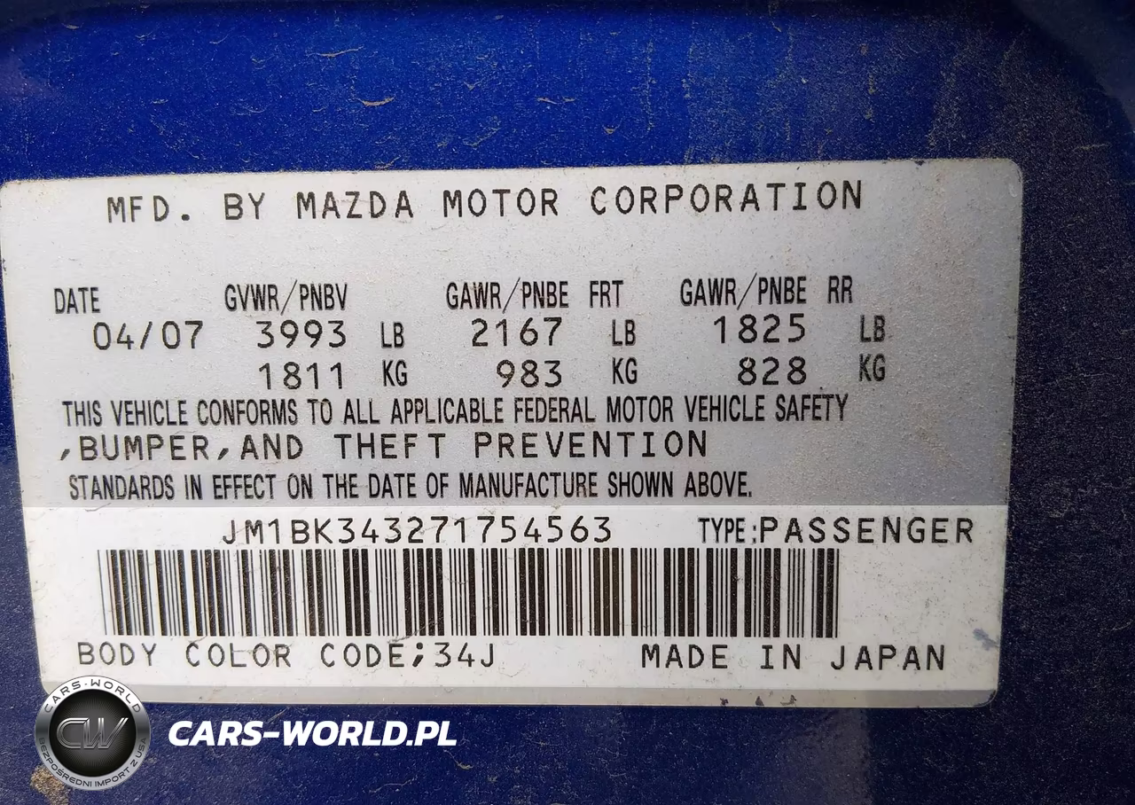 2007 Mazda Mazda3 S Touring VIN:JM1BK343271754563 - 9