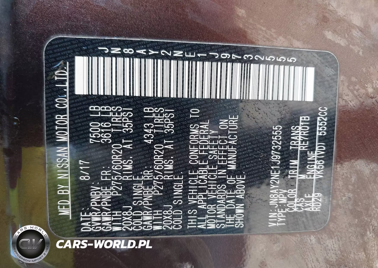 2018 Nissan Armada Platinum VIN:JN8AY2NE1J9732555 - 9