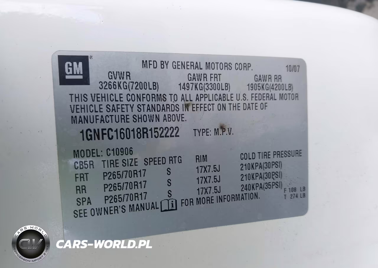 2008 Chevrolet Suburban 1500 Lt VIN:1GNFC16018R152222 - 9