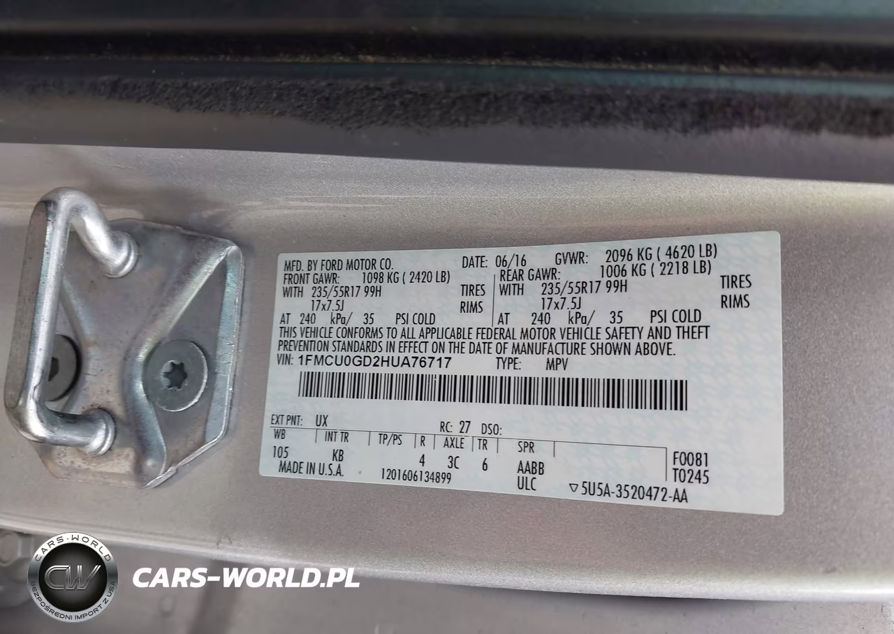 2017 Ford Escape Se VIN:1FMCU0GD2HUA76717 - 9