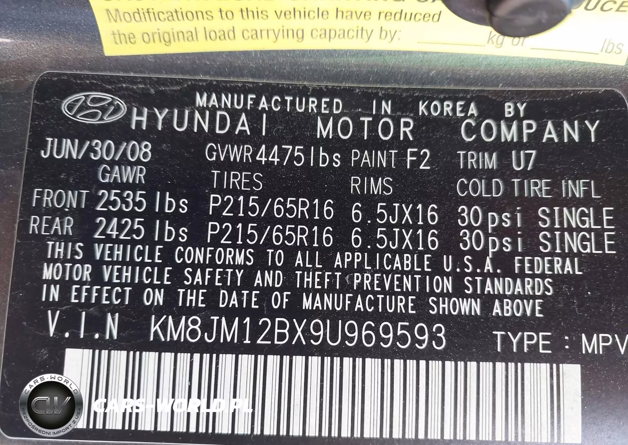 2009 Hyundai Tucson Gls VIN:KM8JM12BX9U969593 - 9