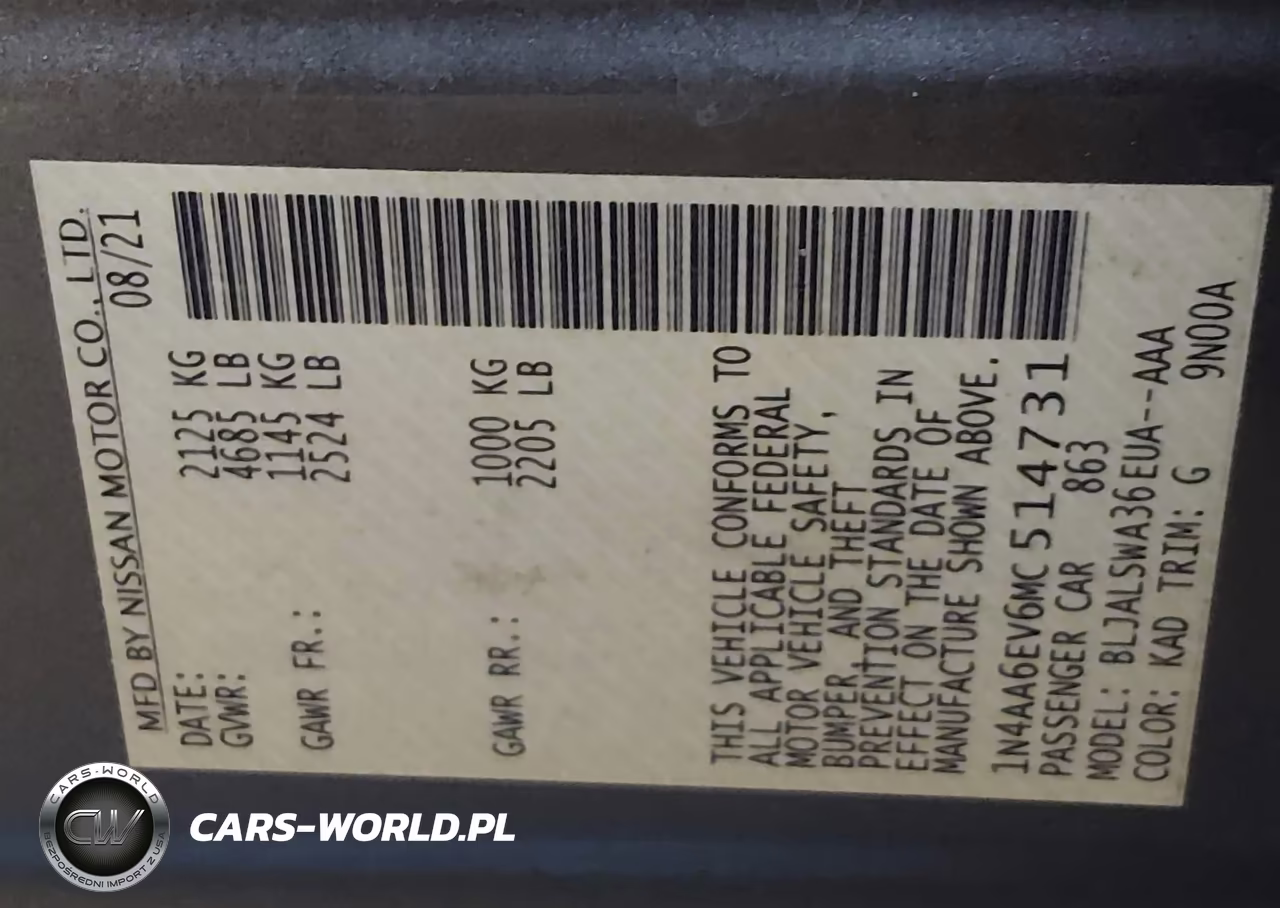 2021 Nissan Maxima Sr Xtronic Cvt VIN:1N4AA6EV6MC514731 - 9