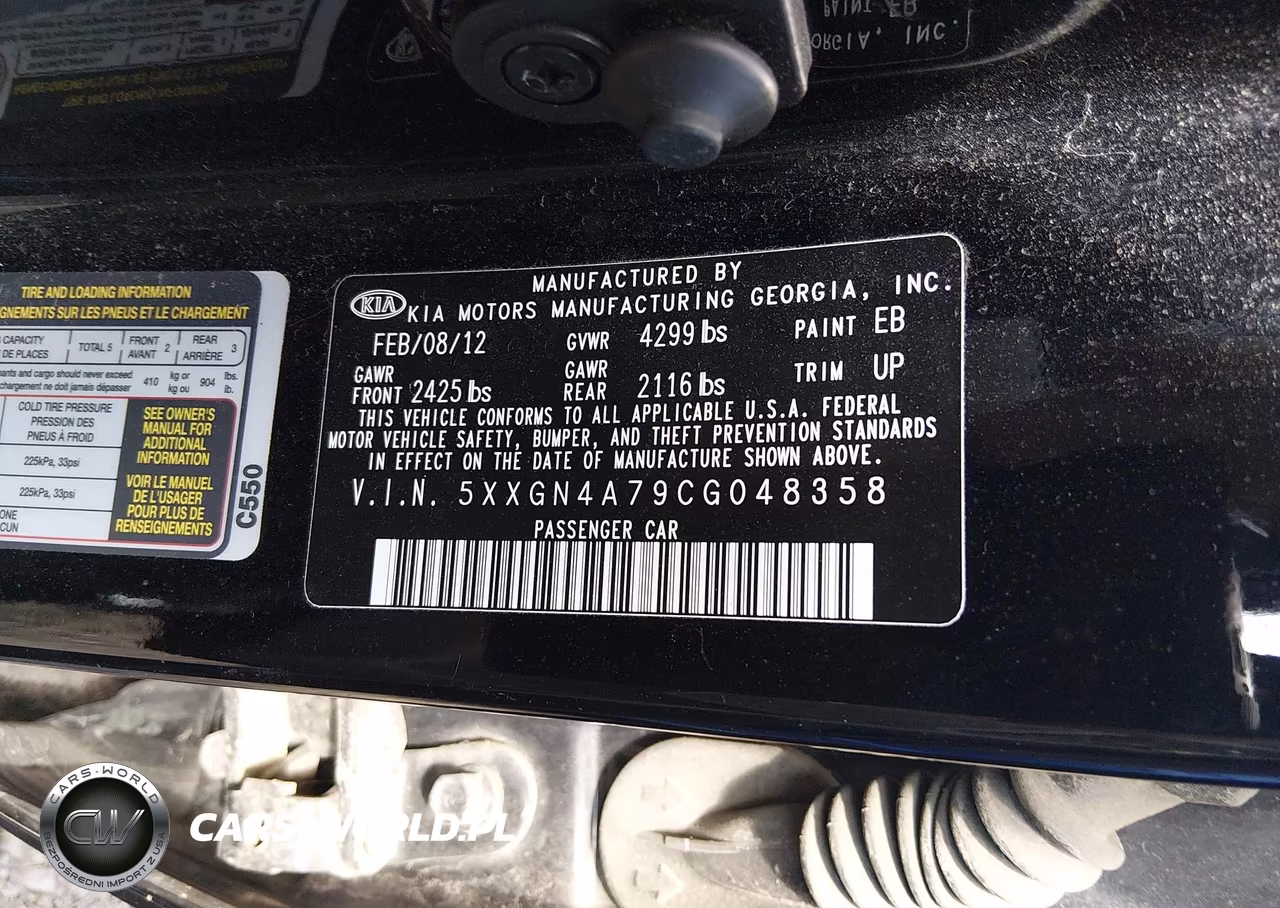 2012 Kia Optima Ex VIN:5XXGN4A79CG048358 - 9