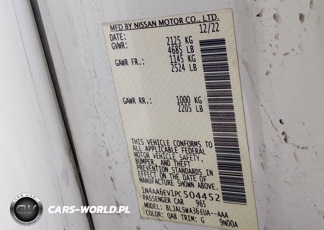 2023 Nissan Maxima Sr Xtronic Cvt VIN:1N4AA6EV1PC504452 - 9