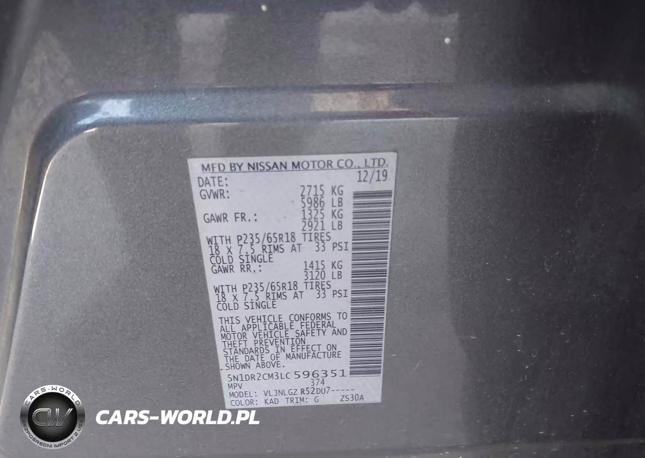 2020 Nissan Pathfinder Sl 4Wd VIN:5N1DR2CM3LC596351 - 9