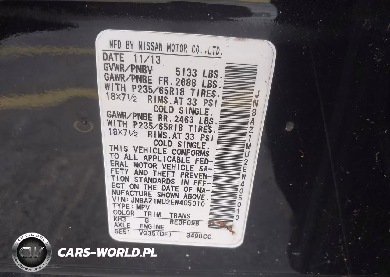 2014 Nissan Murano Sl VIN:JN8AZ1MU2EW405010 - 9