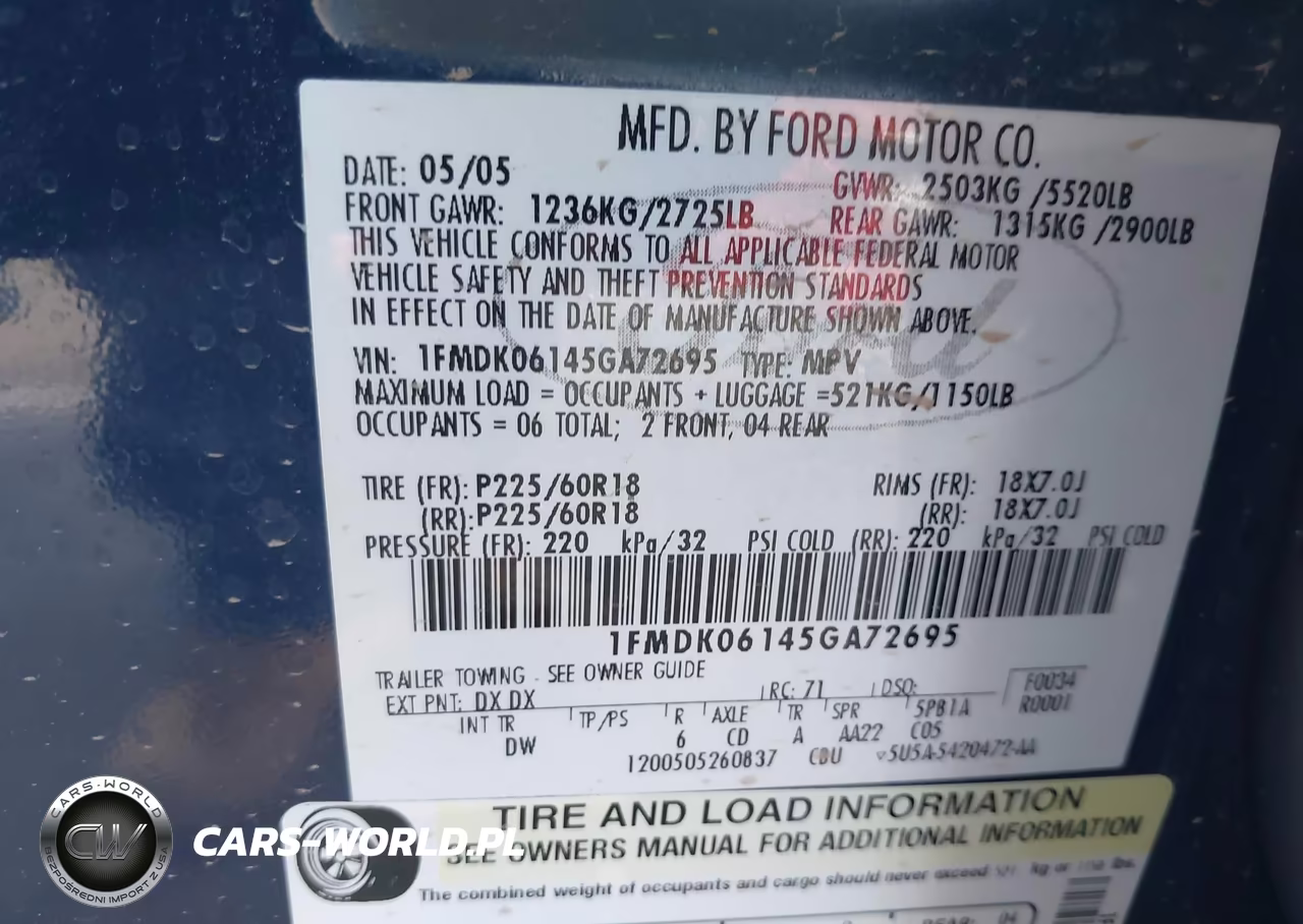 2005 Ford Freestyle Limited VIN:1FMDK06145GA72695 - 9