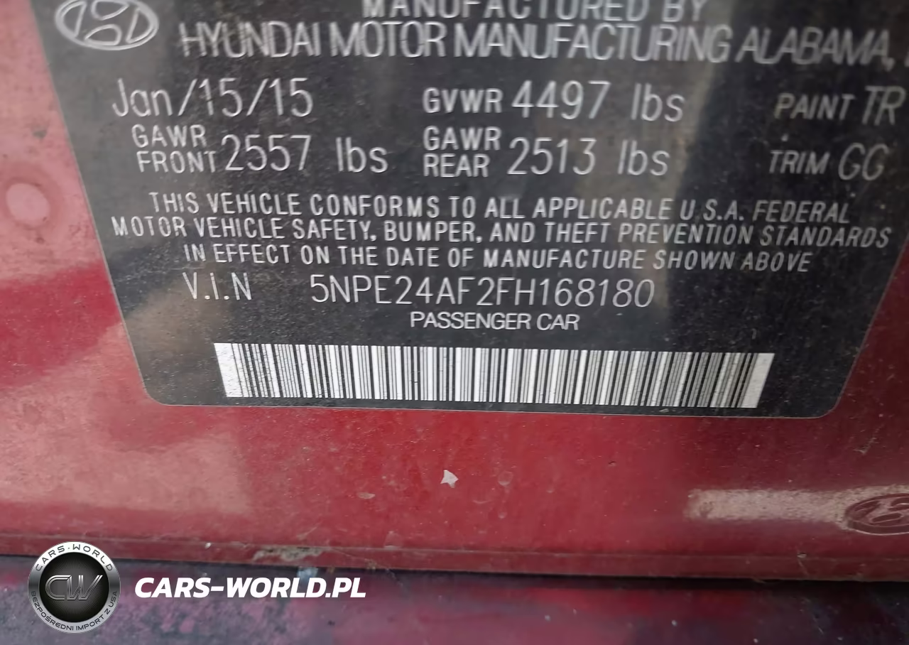 2015 Hyundai Sonata Se VIN:5NPE24AF2FH168180 - 9