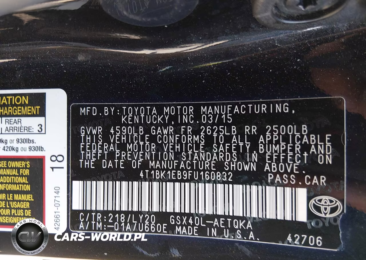 2015 Toyota Avalon Xle Touring Se VIN:4T1BK1EB9FU160832 - 9
