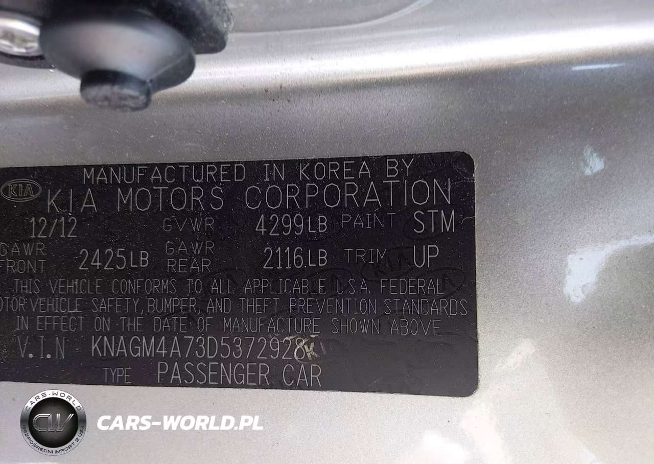 2013 Kia Optima Lx VIN:KNAGM4A73D5372928 - 9