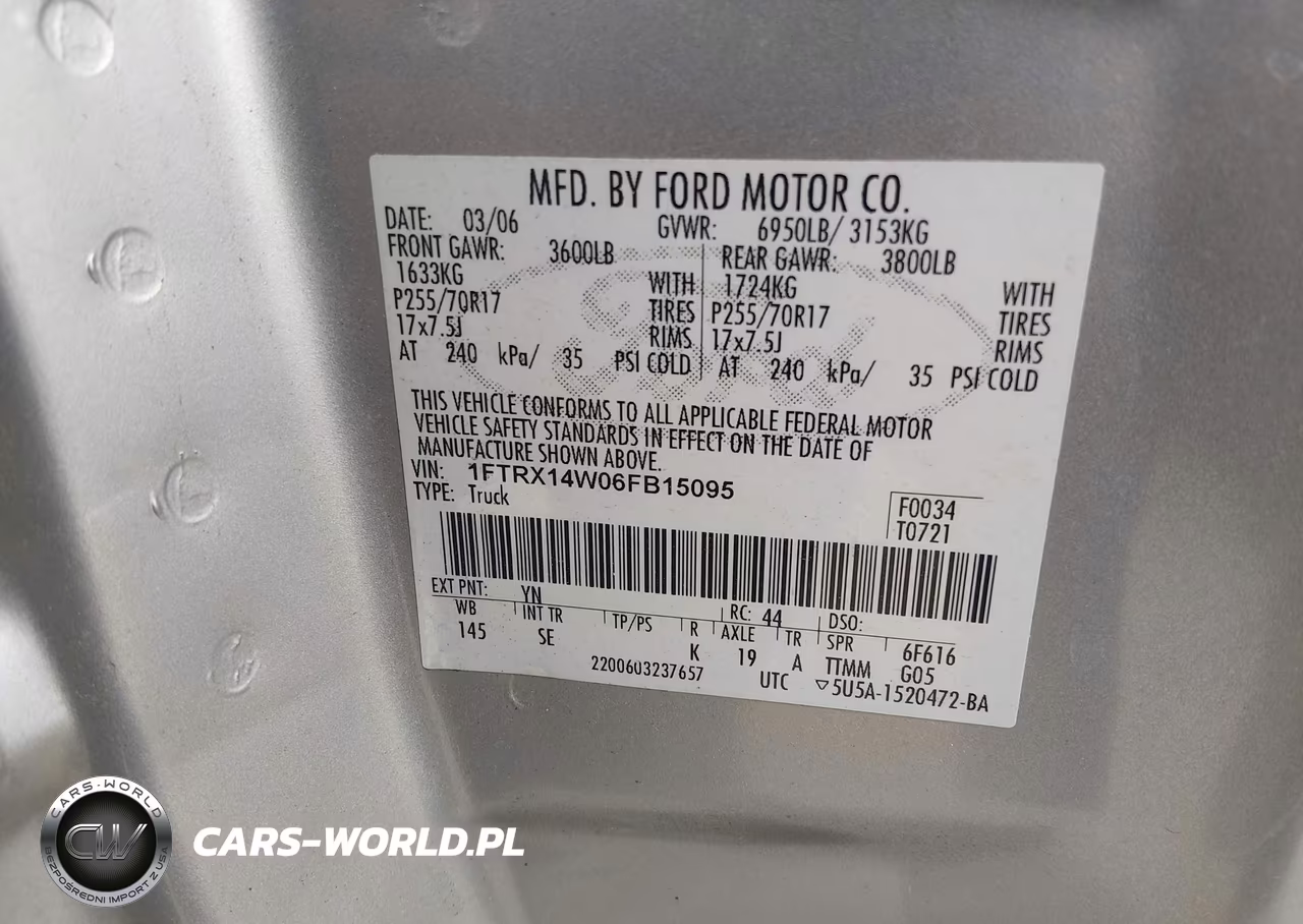 2006 Ford F-150 Stx-Xl-Xlt VIN:1FTRX14W06FB15095 - 9