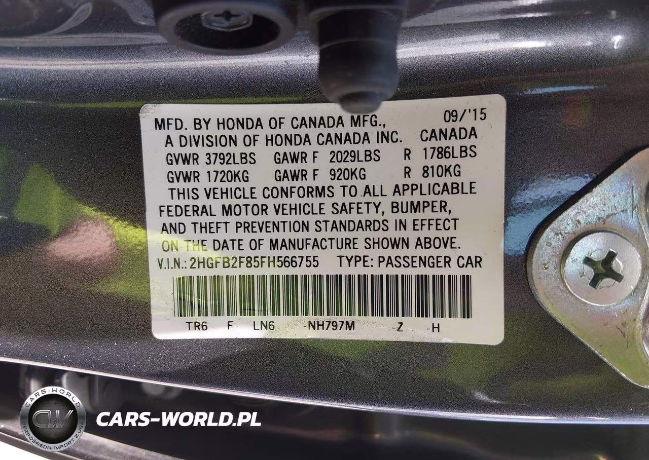 2015 Honda Civic Ex VIN:2HGFB2F85FH566755 - 9